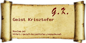 Geist Krisztofer névjegykártya